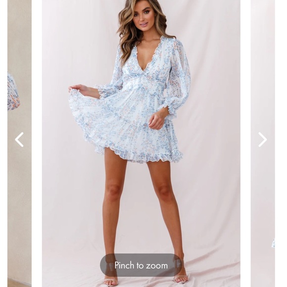 LANEY CUTOUT BACK RUFFLE DETAIL FLORAL DRESS WHITE - Picture 5 of 6